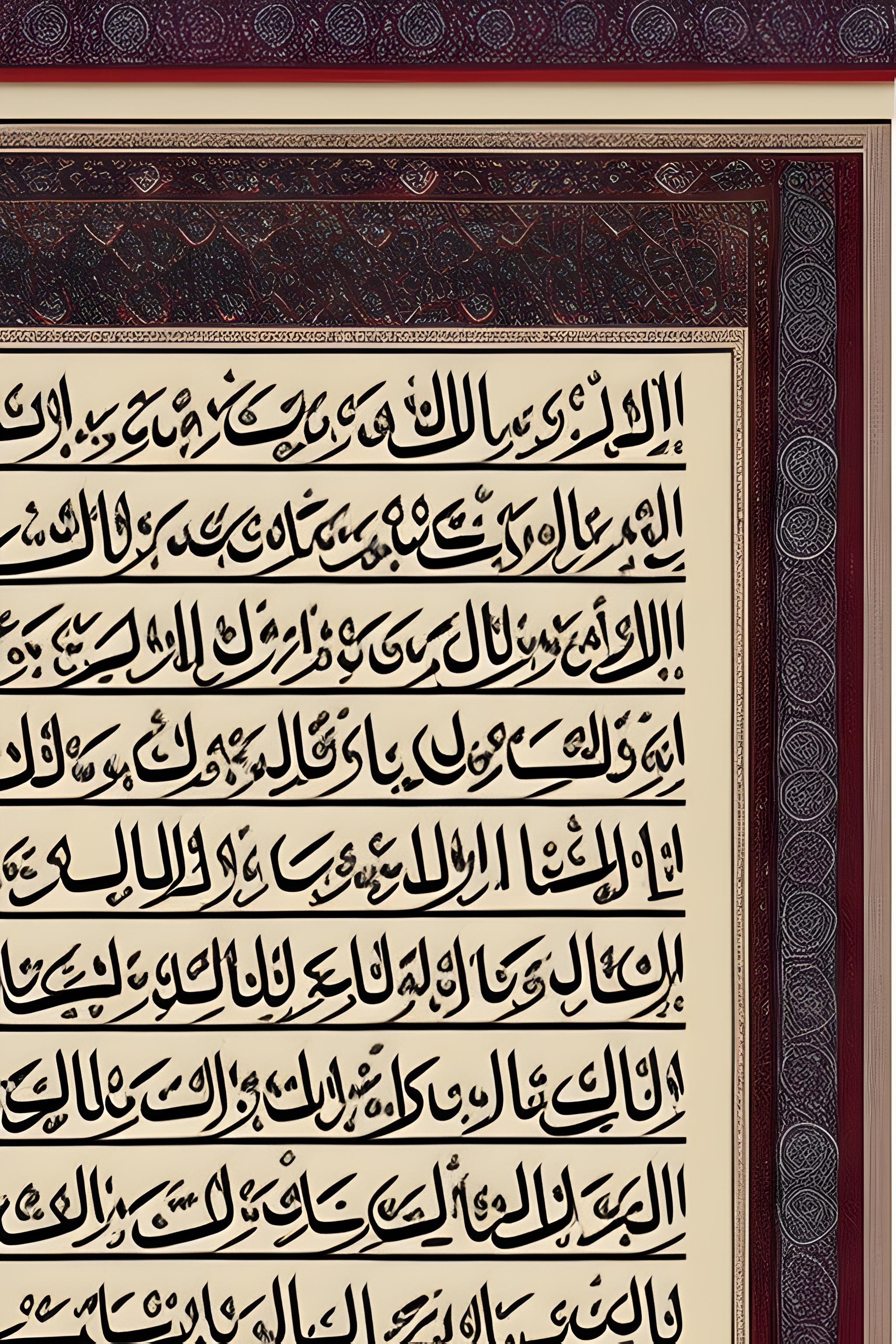 Un papier pain islamic contenant le text quranic suivant "{ ۞ لَّیۡسَ ٱلۡبِرَّ أَن تُوَلُّوا۟ وُجُوهَكُمۡ قِبَلَ ٱلۡمَشۡرِقِ وَٱلۡمَغۡرِبِ وَلَـٰكِنَّ ٱلۡبِرَّ مَنۡ ءَامَنَ بِٱللَّهِ وَٱلۡیَوۡمِ ٱلۡـَٔاخِرِ وَٱلۡمَلَـٰۤىِٕكَةِ وَٱلۡكِتَـٰبِ وَٱلنَّبِیِّـۧنَ وَءَاتَى ٱلۡمَالَ عَلَىٰ حُبِّهِۦ ذَوِی ٱلۡقُرۡبَىٰ وَٱلۡیَتَـٰمَىٰ وَٱلۡمَسَـٰكِینَ وَٱبۡنَ ٱلسَّبِیلِ وَٱلسَّاۤىِٕلِینَ وَفِی ٱلرِّقَابِ وَأَقَامَ ٱلصَّلَوٰةَ وَءَاتَى ٱلزَّكَوٰةَ وَٱلۡمُوفُونَ بِعَهۡدِهِمۡ إِذَا عَـٰهَدُوا۟ۖ وَٱلصَّـٰبِرِینَ فِی ٱلۡبَأۡسَاۤءِ وَٱلضَّرَّاۤءِ وَحِینَ ٱلۡبَأۡسِۗ أُو۟لَـٰۤىِٕكَ ٱلَّذِینَ صَدَقُوا۟ۖ وَأُو۟لَـٰۤىِٕكَ هُمُ ٱلۡمُتَّقُونَ }
[سُورَةُ البَقَرَةِ: 177]"